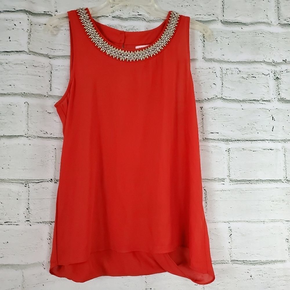 Socialite semi sheer open back Embellished tanktop